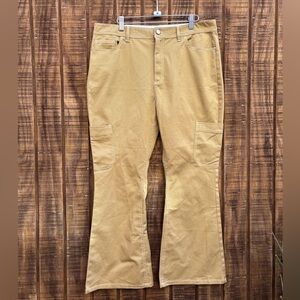 BDG Khaki Carpenter Flare Wide Leg Pants